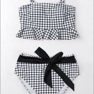 Cupshe black and white high waisted bathing suit